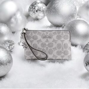 Coach Silver Wristlet Clutch